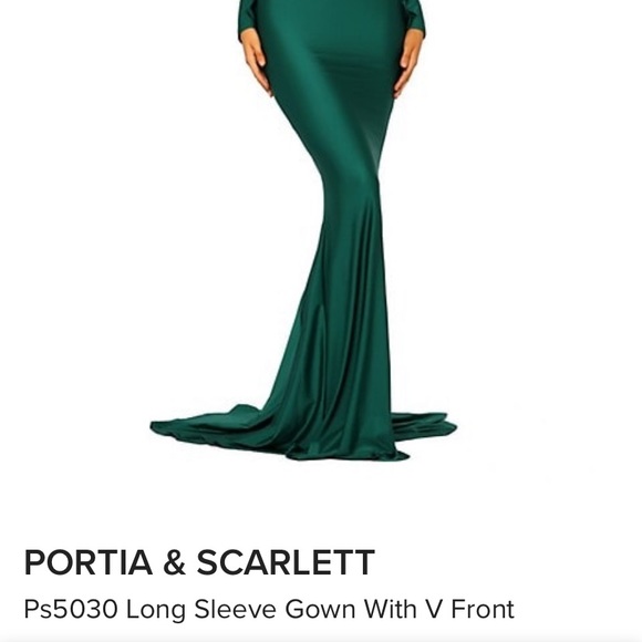 Emerald Green Long Sleeve Dress - Picture 2 of 2